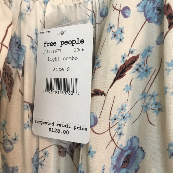 NWT Free People Blue Floral Print Dress - Picture 14 of 15